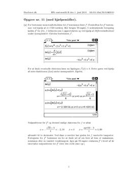 Opgave 11 Matematik HF B juni 2010 (3.126)