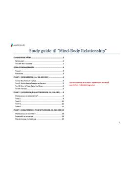 Mind Body Relationship - Guldnotat
