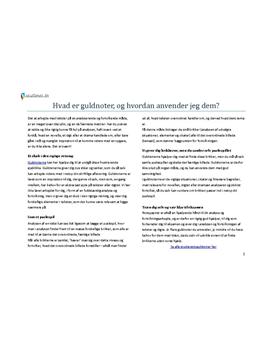 Introduktion til guldnotat (gratis)