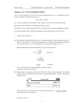 Opgave 8 Matematik STX B August 2010 (8.171)