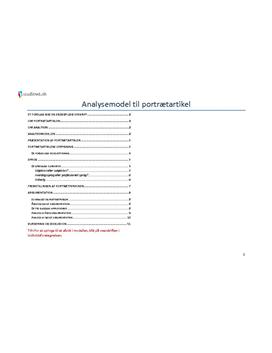 Portrætartikel analysemodel
