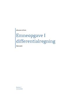 Emne: Differentialregning
