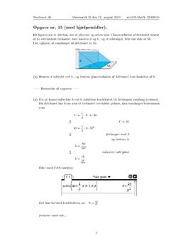 Opgave 15 Matematik STX A August 2010 (9.149)