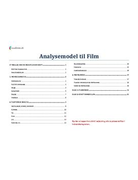 Filmanalyse - Model til analyse af film