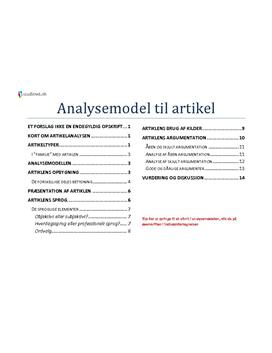 Artikel analysemodel