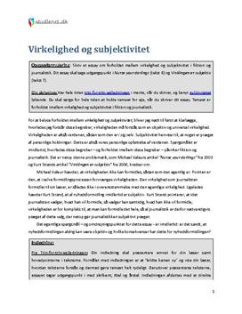 Virkelighed og subjektivitet - Studienets besvarelse med kommentarer