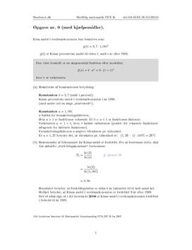 Opgave 9 Matematik STX B December 2010 (8.185)