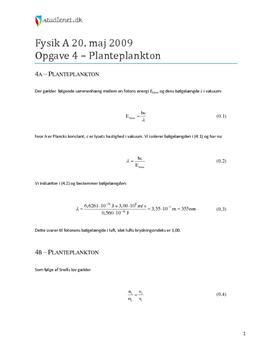 "Planteplankton" Fysik A 20. maj 2009