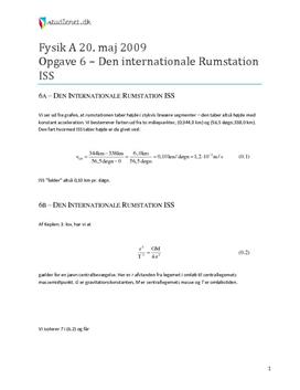 "Den Internationale Rumstation ISS" Fysik A 20. maj 2009