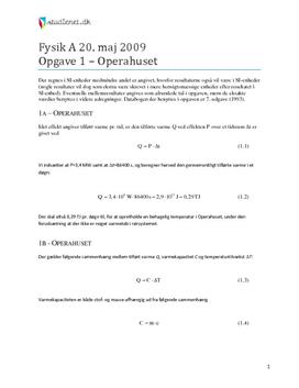 "Operahuset" Fysik A 20. maj 2009
