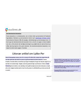 Lykke Per - Lærerkommenteret 7'er besvarelse
