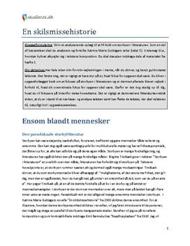 Storbyen i litteraturen (En skilsmissehistorie - HF) - Guldbesvarelse