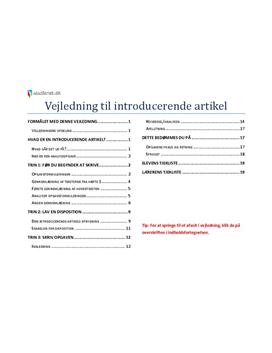 Trin for trin vejledning til den introducerende artikel på HF