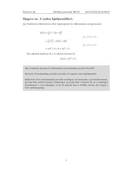 Opgave 5 Matematik HF B december 2010 (3.145)