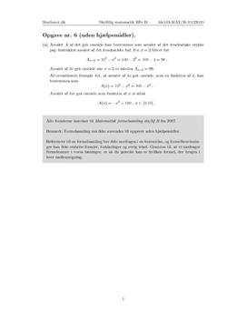 Opgave 6 Matematik HF B december 2010 (3.146)