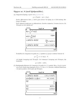 Opgave 9 Matematik HF B december 2010 (3.149)