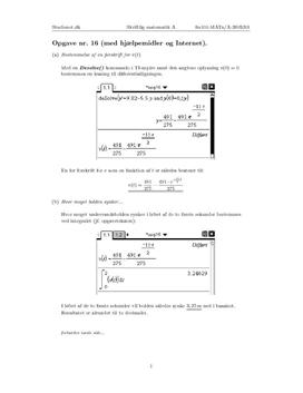 Opgave 16 Matematik STX A. Maj 2010 (Digitalt forsøg)