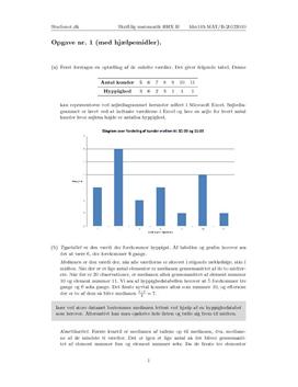 Opgave 1 med hjælpemidler i matematik HHX B-niveau eksamen. December 2010