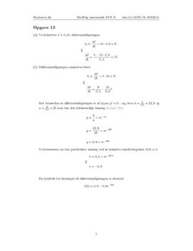 Opgave 13 Matematik STX A Maj 2011 (Sæt 1)