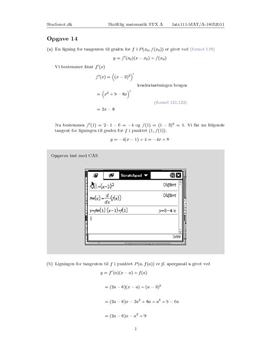 Opgave 14 Matematik STX A Maj 2011 (Sæt 1)