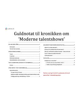 Moderne talentshows - Guldnoter