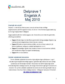 Delprøve 1  Engelsk A 25. maj 2010 (STX)