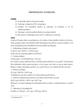 FREMSTILLING AF ETHANOL