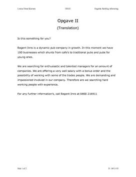 Opgave II 