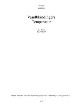 Vandblandingers Temperatur
