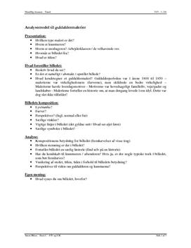 Analysemodel til guldaldermalerier