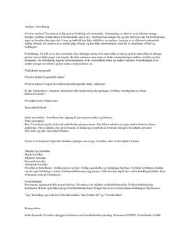 Tjekliste til romananalyse
