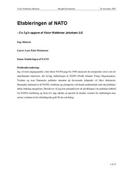 NATO - Danmarks Optagelse i 1949 - Opgave i Historie