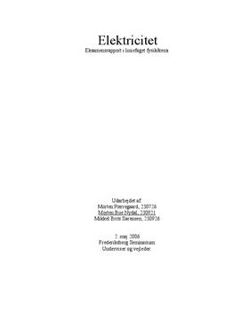 Eksamensrapport om elektricitet | Fysik/kemi - specialisering