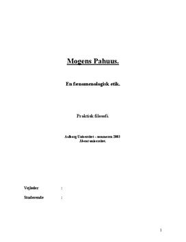 Mogens Pahuus - en fænomenologisk etik