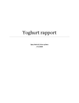 Yoghurt Fremstilling | Teknologirapport