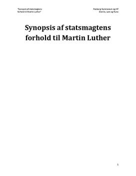 Synopsis: Luther og statsmagten