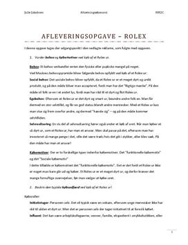Rolex-reklame | A - Studienet.dk