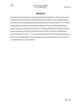 SRP om Inertimomenter i Fysik A og Matematik A