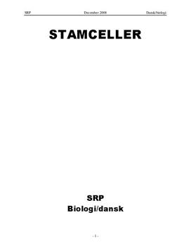 SRP om stamceller og etik i Dansk A og Biologi A