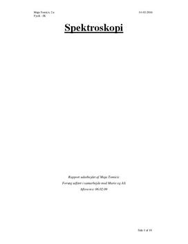 Spektroskopi - Rapport i Fysik