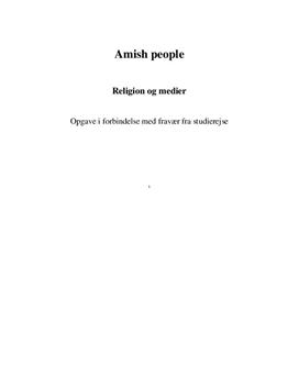 Amish religionen og analyse af The Witness