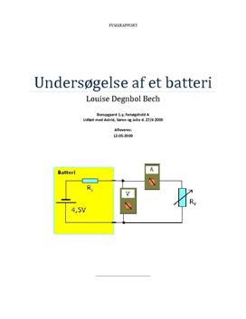 Batteri - Undersøgelse Indre Resistans - Studienet.dk