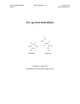 Butendisyre - Cis- og Transisomeri - Rapport i Kemi
