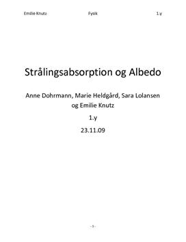 Rapport om Albedo - Forsøg i Fysik