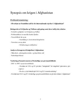 Afghanistan synopsis samfundsfag