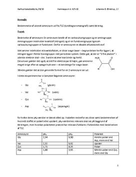 TLC - Tyndtlagschromatografi - Bestemmelse af Aminosyre