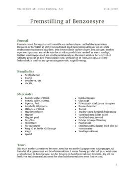 Fremstilling af Benzoesyre - Rapport i Kemi