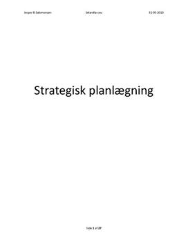 Strategisk planlægning - Noter til Afsætning A