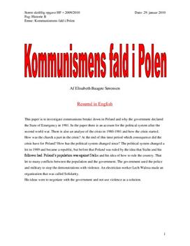 SSO om kommunismens fald i Polen