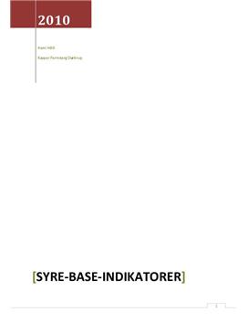Syre-Base Indikatorer - Rapport i Kemi
